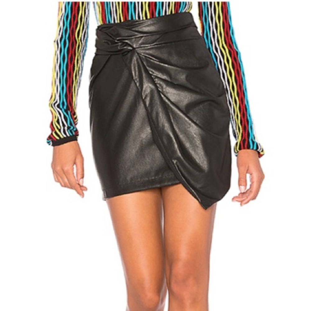 Ella Moss Faux Leather mini skirt, black, medium
